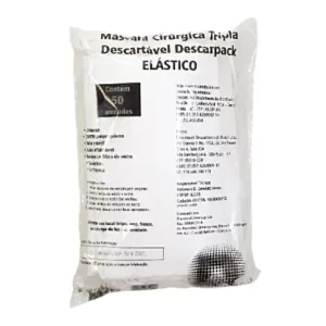 Máscara Cirúrgica Tripla com Elástico Descarpack com 50 Unidades