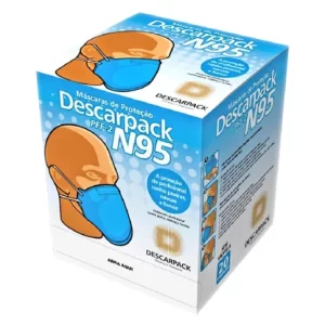 Máscara de Proteção N95 PFF2 Descarpack com 20 Unidades