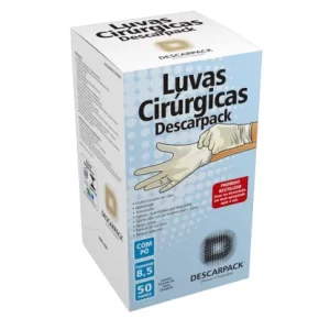 Luva Cirúrgica Com Pó 6,5 Descarpack com 50 Pares