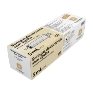 Seringa Hipodérmica Luer Slip 5ml Sem Agulha Descarpack com 100 Unidades
