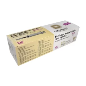 Seringa Hipodérmica 5ml com Agulha 25 X 0,70mm Descarpack com 100 Unidades