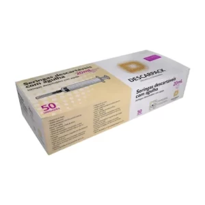 Seringa Hipodérmica 20ml com Agulha 25 X 0,70mm Descarpack com 50 Unidades
