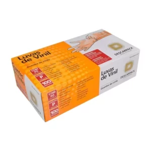 Luva de Vinil para Procedimentos Não Cirúrgicos com Pó Descarpack com 100 Unidades
