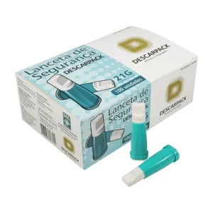Lanceta de Segurança 21G Descarpack com 100 Unidades