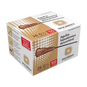 Agulha Hipodérmica Descartável Descarpack com 100 Unidades