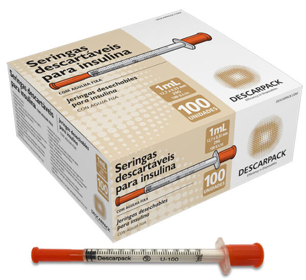 Seringa para Insulina com Agulha Fixa